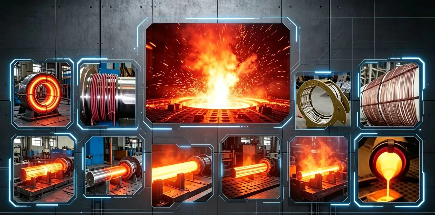 Induction melting furnace and pipe heating — molten metal pouring application